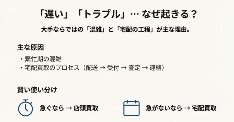 遅い、トラブル