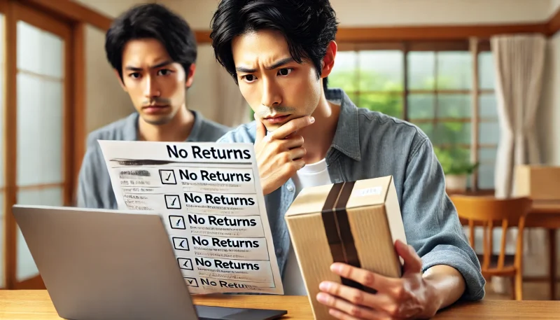 4返品不可の記載